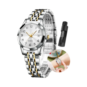 Two Tone Watches For Women Fashion Gold Sliver Stainless Steel