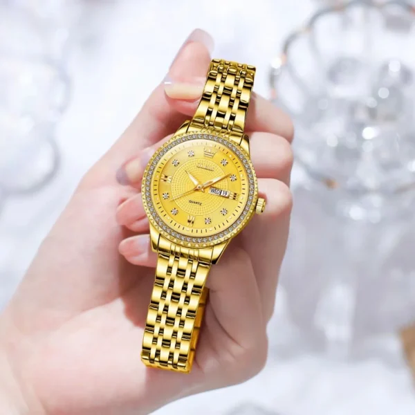Gold Watches For Women Fashion Day Data Roman Numerals - Image 2