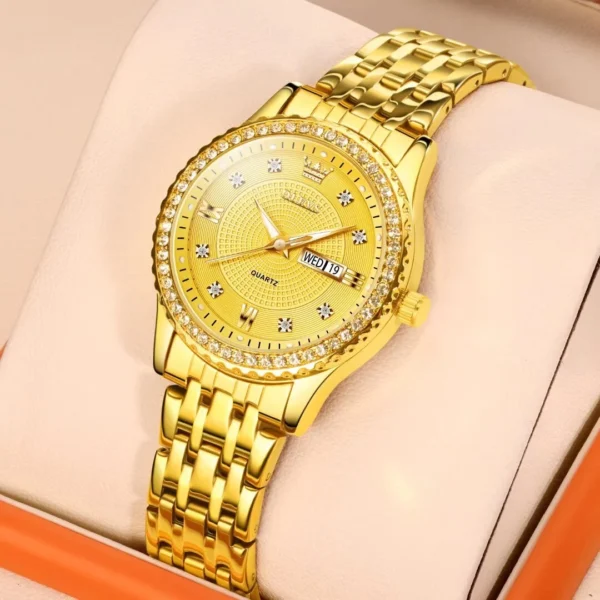 Gold Watches For Women Fashion Day Data Roman Numerals - Image 3